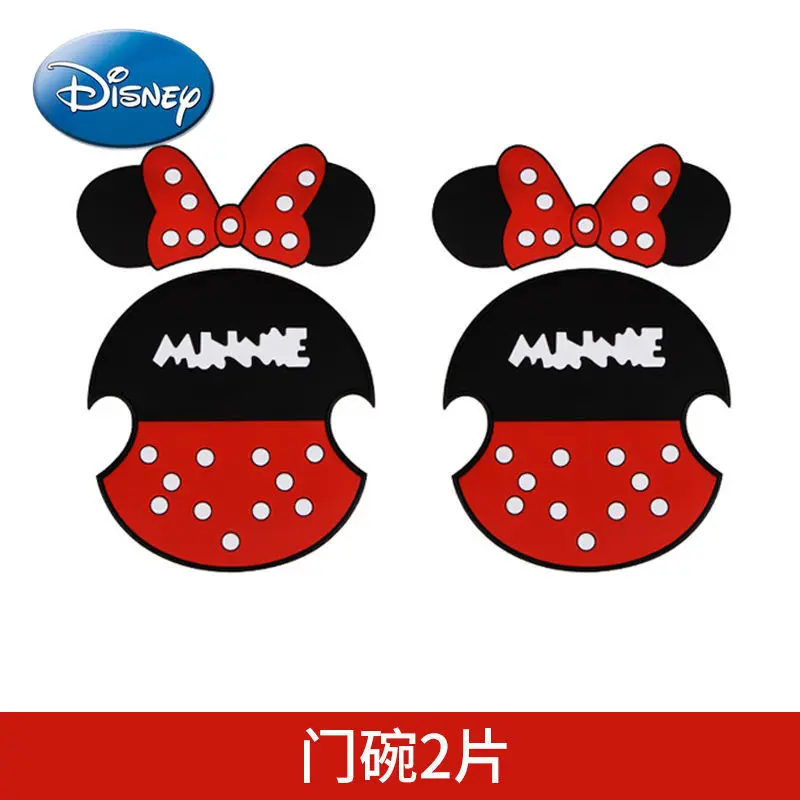 Disney Mickey Mouse, Minnie Auto Rukoväť Dverí Misy Nálepky Dvere Auta Anti-kolízie Anti-scratch Roztomilý Auto Dekorácie-Nálepky 3