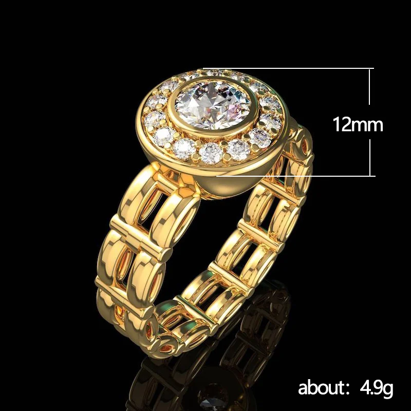 Huitan Luxusná Zlatá Farba Snubné Prstene Ženy Osobnosti Sledovať tvare Dizajn Výročie Strany Prst Krúžky Vyhlásenie Šperky 3
