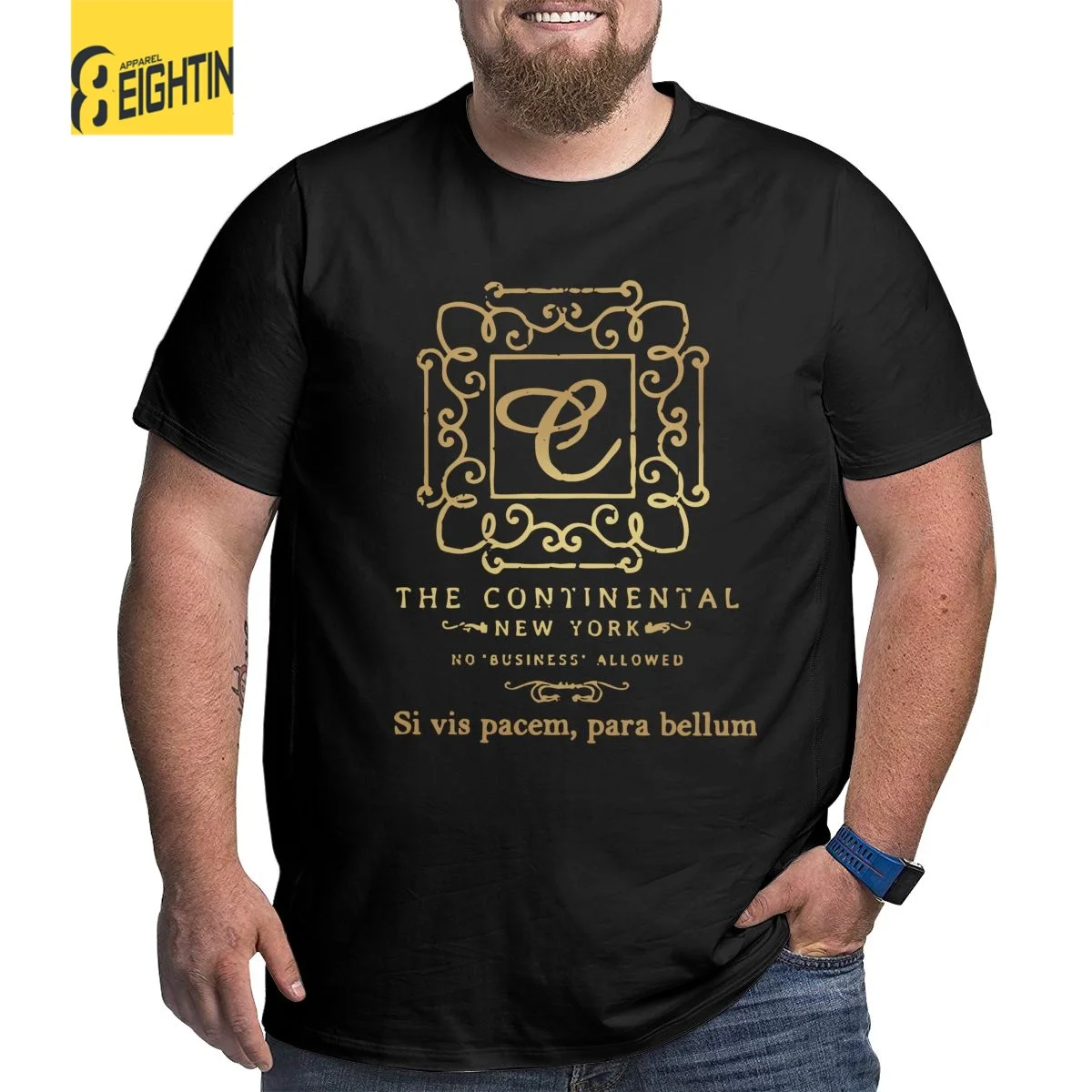 Kontinentálne Si Vis Pacem Para Bellum T Košele pánske Bavlnené Jedinečný T-Shirt Posádky Krku Ján Knot Veľké Vysoký Tričká Krátky Rukáv 3