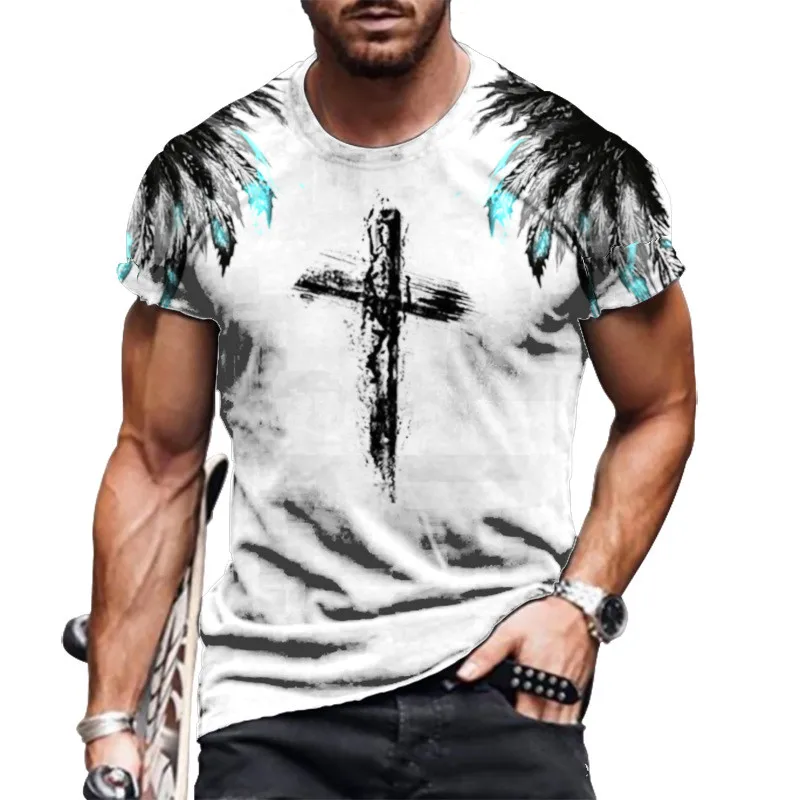 Letné Nadrozmerné Mens T-Shirt Nové Osobné Krátky Rukáv Pánske Digitálne 3D Tlač O Neck T-Shirt pánske Módne Topy 3