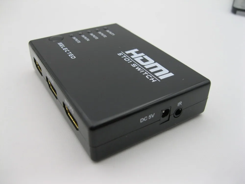 Mini 5 Port kompatibilný s HDMI Prepínač 5x1 Prepínač 5 v 1 Splitter kompatibilný s HDMI Port pre HDTV 1080P Video s Diaľkovým ovládaním 3