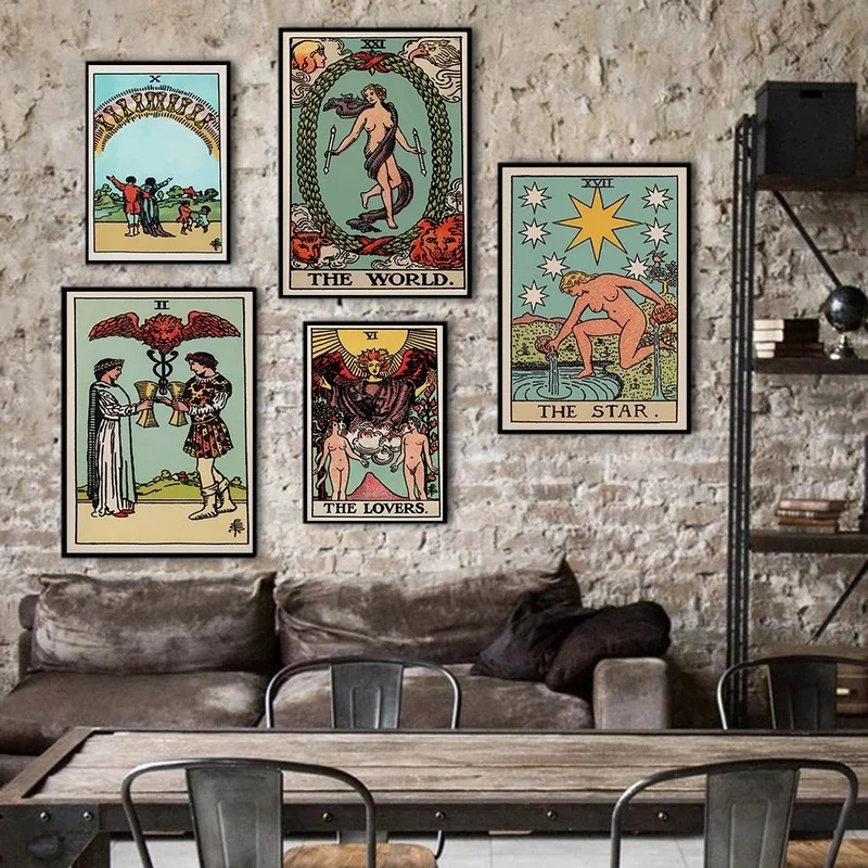 Moderné Celebrity Karty Plagát Milovníkov Tarot Wall Art Obrázky, Maľovanie Na Svete Skúšania Abstraktné Vytlačí Obývacia Izba Domova 3