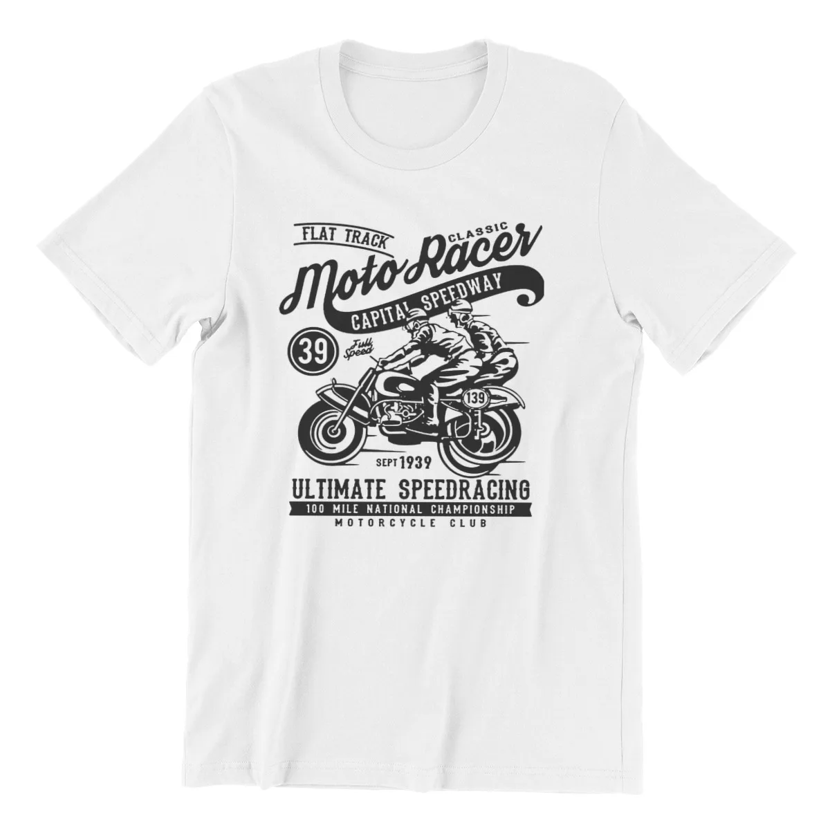 Moto Racer Klasické pánske T-shirt Módne Čierne Retro Kolo Golier kvalitné Pánske Oblečenie 27792 3