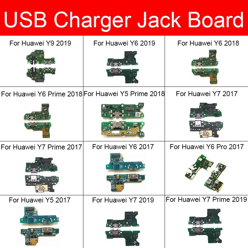 Nabíjačka USB Konektor Rada Modul Pre Huawei Y5 Y6 Y7 Y9 PRO Rozkvet 2017 2018 2019 Nabíjací Port Usb Konektor Rada Opravy Dielov 3