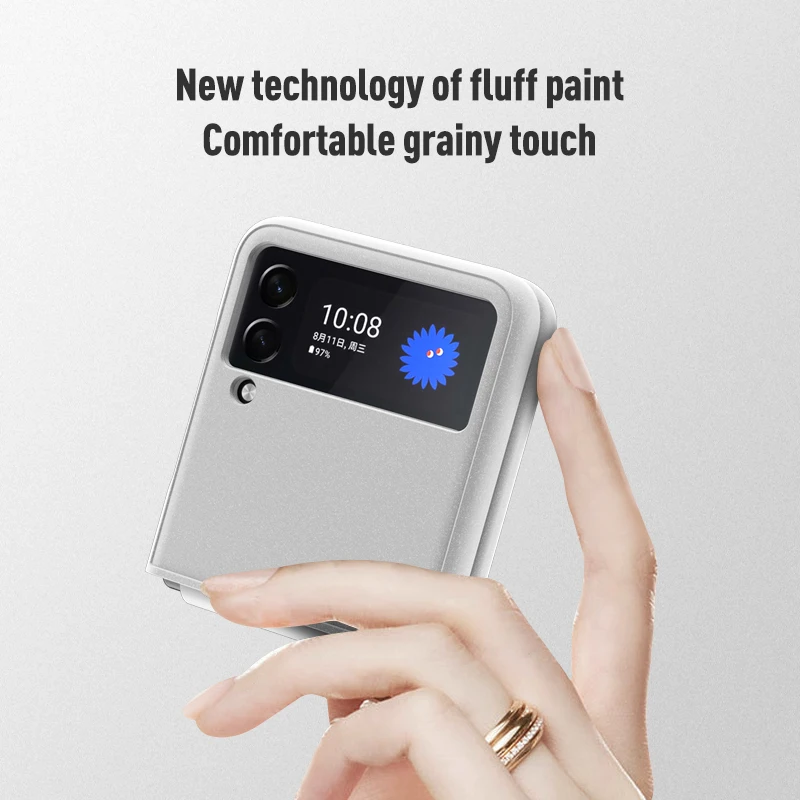 Nová Technológia Úlety Farba Pohodlné Zrnitý Dotyk Puzdro Pre Samsung Galaxy Z Flip 3 Veci 3