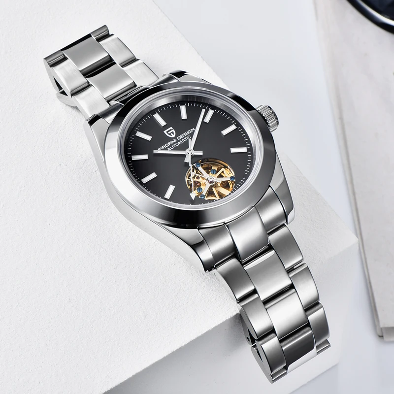 PAGANI Dizajn Top Značky Luxusné Automatická Muži Hodinky Čierne Mechanické Hodinky Muži, 100M Vodotesné Business Športové Náramkové hodinky reloj 3