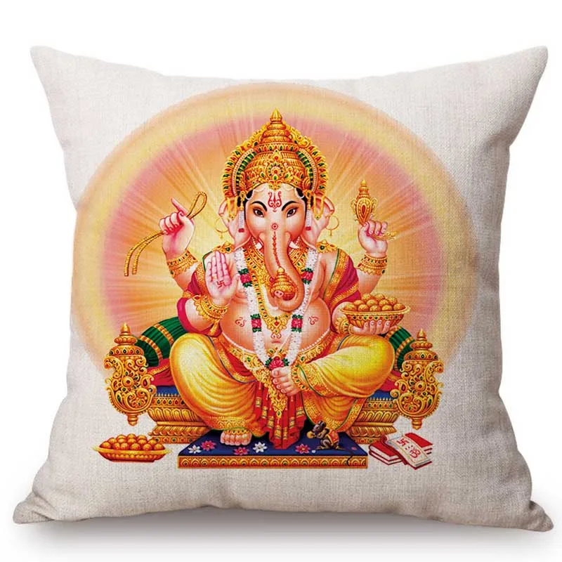 Pán Hanuman Garnesh Indického Budhizmu To Šťastie, Že Boh Domov Dekoratívne Gauč Hodiť Vankúš Budhizmus Umeleckou Výzdobou Vankúš 3