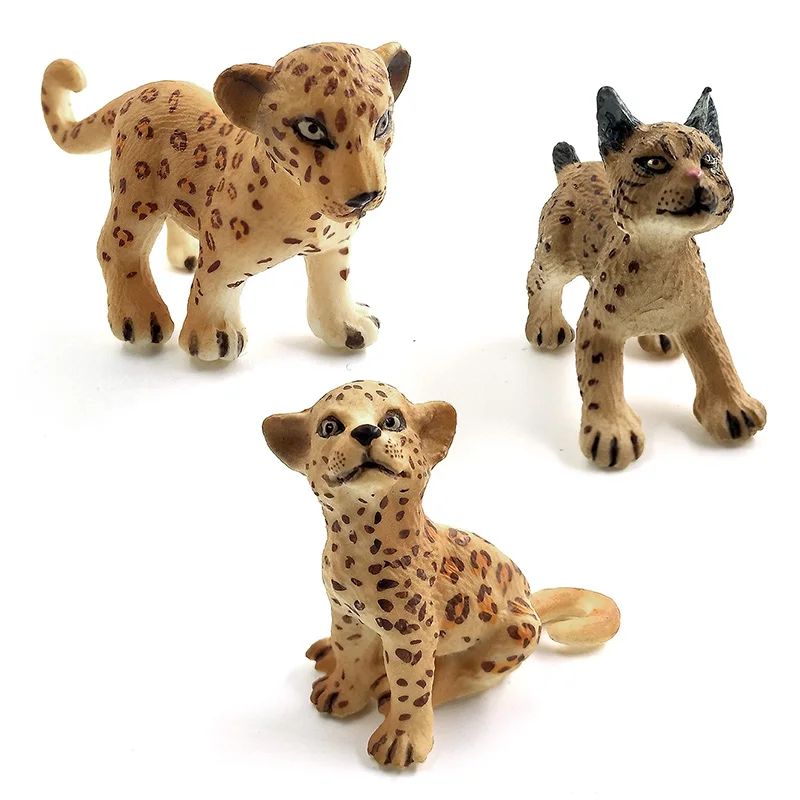Simulácia dieťa Lev, Tiger, rys Ostrovid lesa voľne žijúcich zvierat model figúrka plastové hračky domáce dekorácie príslušenstvo Dekor Darček Pre Deti 3