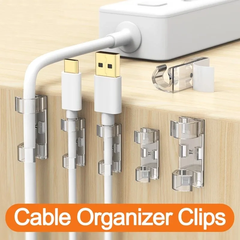 Univerzálny Kábel Organizátor Klipy USB Nabíjací Kábel Riadenia Kábel Winder Ploche Drôt, Kábel, Držiak, USB Nabíjanie údaj Winder 3