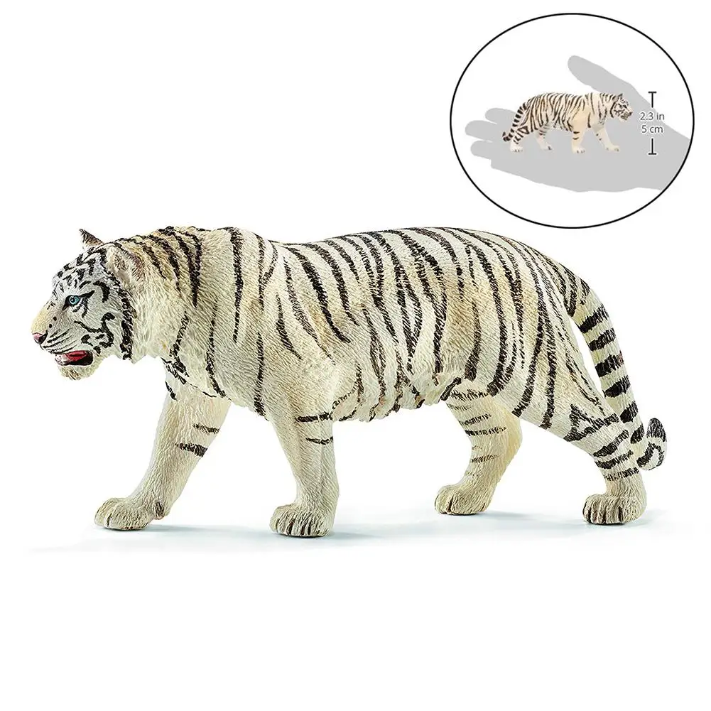 Wild Simulácia Biely Tiger Modely Zvierat Hračka Plastové Zvieracích Postáv Domova Darček Pre Deti Figúrka Bábiky Spálne Dekorácie 3