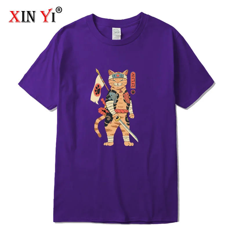 XIN YI Mužov Vysoko Kvalitnej bavlny Zábavné anime mačka print T shirt príležitostné voľné krátky rukáv mužov tshirt o-neck t-shirt tee topy 3