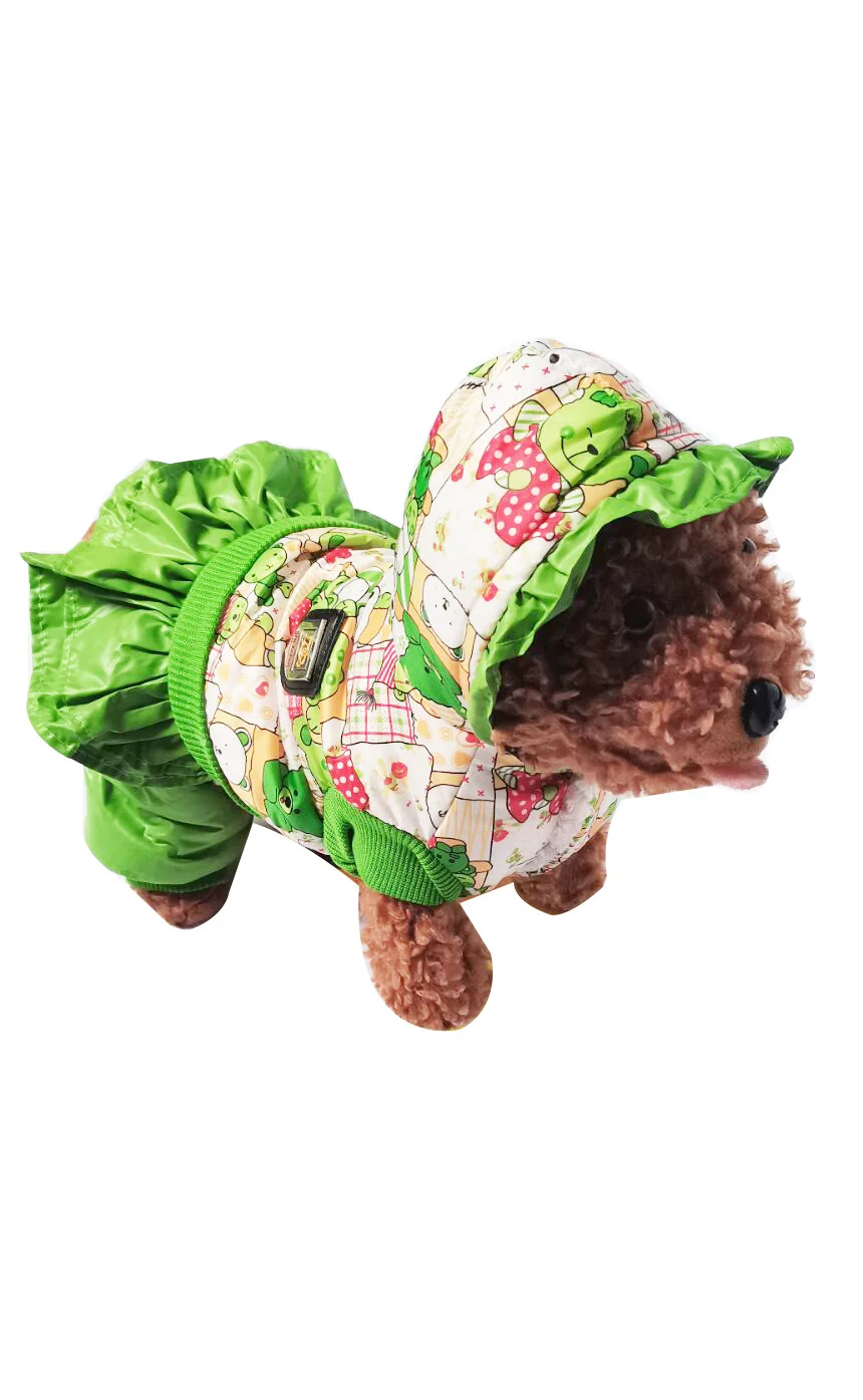 Zelená Medveď Vzor Psie Oblečenie V Zime Teplé Psa Bunda, Kabát Šteniatka Čivava, Oblečenie Mikiny Pre Malé A Stredné Psy 3