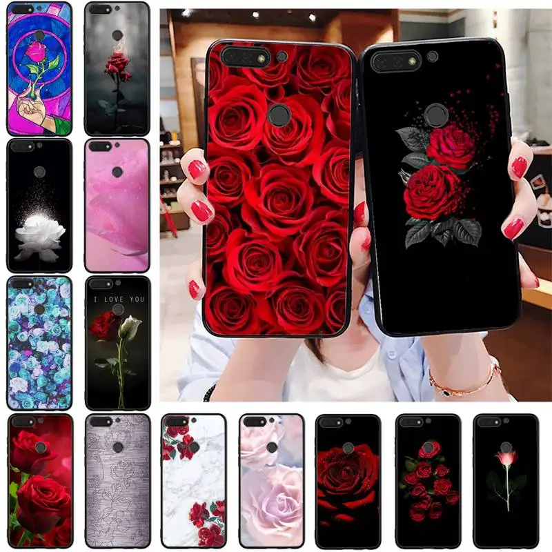 Červené Ruže Kvet Ruže Telefón puzdro Na Huawei Honor 10X lite 7C 7A 8X 9X 8A 20lite 10lite 10i 8C 7X 8S 9A Y9 Prime Y6 Y7 3