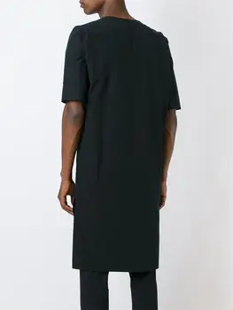 Nové voľný štýl, pánske oblečenie kaderníčky menšiny dizajn v dlhodobom vrecku spojov fáze vietor tmavé T-shirt 2