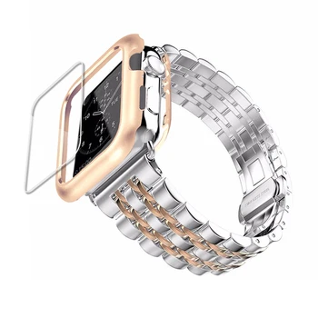 Puzdro+Pútko Pre Apple Hodinky kapela 42mm 38mm iwatch Nehrdzavejúcej Ocele pulseira Motýľ watchband apple hodinky pásmo 5 4 3 se 6 0
