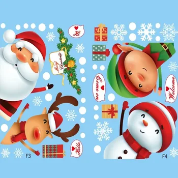 Cartoon Vianočné Okno Nálepky Obývacia Izba Snowflake Vianoce, Veselé Vianoce Dekor Navidaad Noel Oranments Šťastný Nový Rok 2022 2