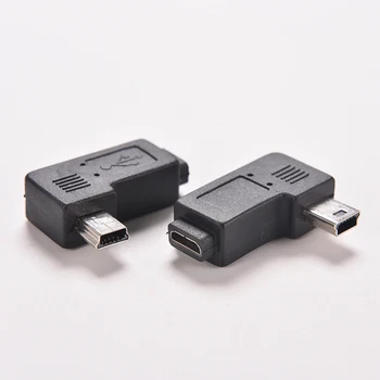 Mini USB Type A Male Micro USB B Samica 90 Stupňov Ľavý Uhol Adaptér 1