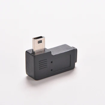 Mini USB Type A Male Micro USB B Samica 90 Stupňov Ľavý Uhol Adaptér 3