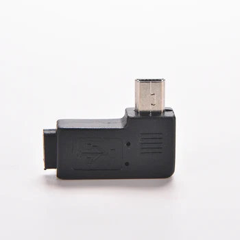 Mini USB Type A Male Micro USB B Samica 90 Stupňov Ľavý Uhol Adaptér 4