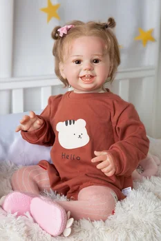 3D-Lakovanej Kože 27 Palec Smajlík Reborn Baby Doll Látkové Telo Skutočný Dotyk Novorodenca Batoľa Princezná Nažive Bebe Hračky