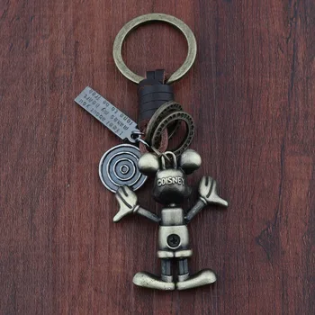 Disney Mickey Mouse Vintage Kovové Pevné Prívesok Batoh Kľúča Vozidla Cartoon Príslušenstvo Darčeky pre Deti Roztomilý Keychain Ženy