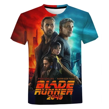 2021 Americký sci-fi Film Blade Runner 2049 3D Vytlačené T-shirt Muži Ženy Móda Bežné Krátky Rukáv Cool Tee Topy
