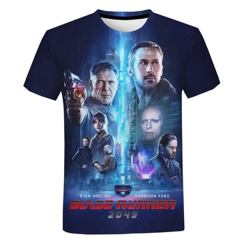2021 Americký sci-fi Film Blade Runner 2049 3D Vytlačené T-shirt Muži Ženy Móda Bežné Krátky Rukáv Cool Tee Topy 2
