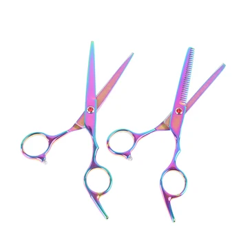 1pc Profesionálne 6 palcový rainbow, strih vlasov nožnice nastaviť nožnice na rezanie rednutie holič nožnicový kadernícke nožnice