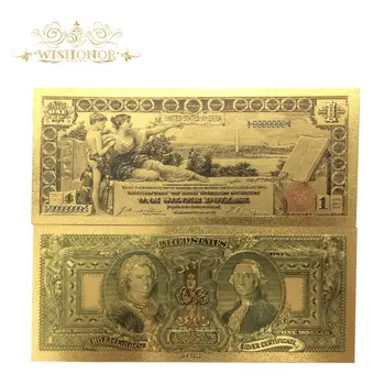 10pcs/veľa Nových Amerických Bankoviek 1896 Rok USD 1 Dolár Bankoviek v 24k Zlatom Falošné Papierové Peniaze Na Zbierku 0