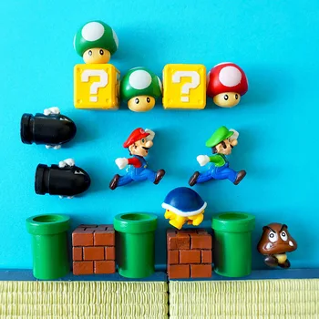 Karikatúra Super Mario 3D Magnety na Chladničku DIY Deti Roztomilý Zábava Dekoratívne Chladnička Skrinky v Kuchyni Domáce Dekorácie Paster Nálepky
