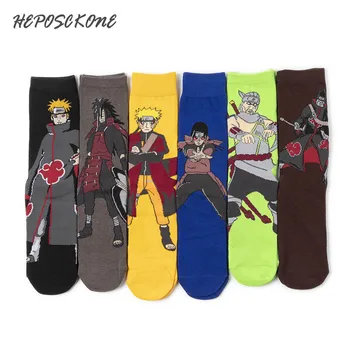 [HEPOSCKONE]Jar, Jeseň, Zima Osobnosti Japonský Hip Hop Príliv Ponožky Anime Ninja Česanej Bavlny Šťastný Ponožky Mužov