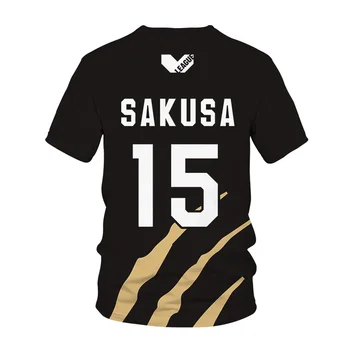 Anime Haikyuu 3D Tlač T-shirt MSBY Black Jackal Šport Bežné Muži Ženy Streetwear Tričko Fashion Tričko Topy Harajuku Oblečenie 4