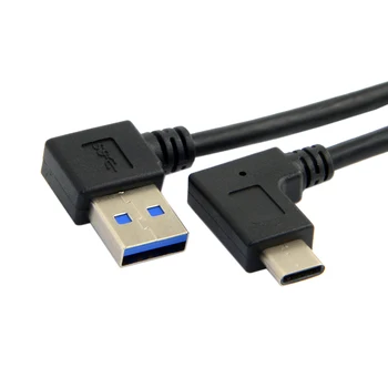 Jimier Reverzibilné USB-C, USB 3.1 Typ C Uhle 90 Stupňov v Pravom Uhle USB 3.0 Kábel pre Notebook & Tablet a Mobilných Telefónnych 30 cm