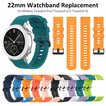 Silikónové Hodinky Popruhy pre Ticwatch Pro/ E2/ S2 Pásma Watchband pre LG Urbánnej / R / G Hodinky Remienok 22 mm Náramok Nahradenie Zelená