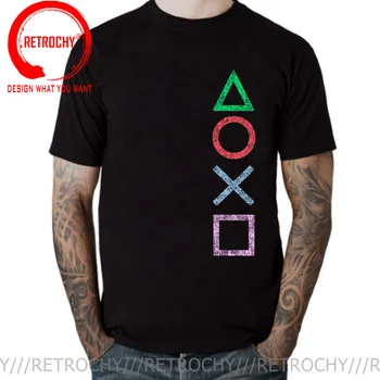 Vintage PS Logo T shirt pre mužov Hru Xbox Playstation T-shirt Mužov Streetwear Herné Tee tričko PS1 PS2, PS3 PS4 PS5 Hráč Tričko 3