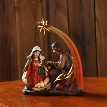 Socha betlehemom Nastaviť Vianočné Jasličky Figúrky Dieťa Ježiš Jasliach Miniatúry Ozdoba Cirkvi Katolíckej Darček Domova #T1G