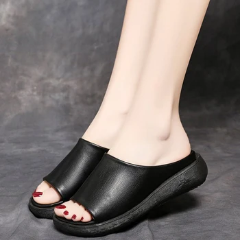 Letné Bežné Papuče Platforma Topánky pre Ženy 2022 Sandále Otvorené Prst Dámske jednofarebné Módne Pláži Listov Mujer Sandalias 1