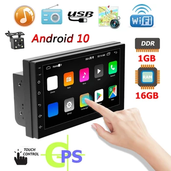 7 palcový Kapacitný Displej pre Android 10 1G+16 G Auto, WiFi, FM Rádio, Bluetooth-kompatibilné Auto Multimediálne Zvukové GPS Navigácie Playe 1