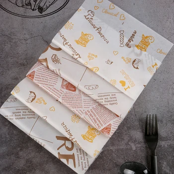 50pcs 18x18cm Bento Cake Box Pásik Papiera Burger Tortu pergamenu Baliaci Papier na Pečenie Absorpčný Papier 0
