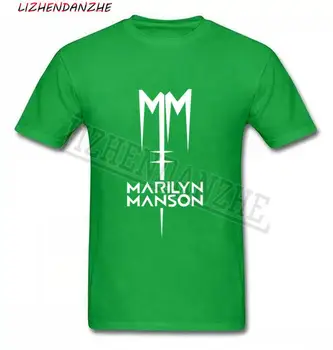 Top Rocková skupina Marilyn Manson Bavlnené tričko Tee TRIČKO Priemyselných Kovov Rocková Kapela t tričko Krátky Rukáv Rukáv Mužov Hip Hop 037 0