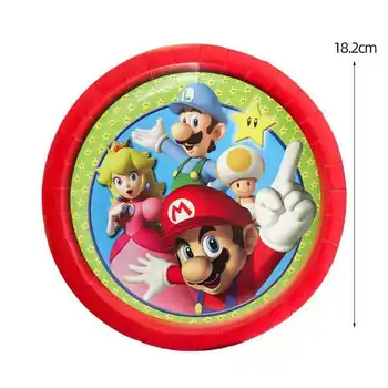 Super Mario detská Narodeninová Párty Dovolenku Dekorácie Jednorázový Riad Kawaii Anime Kreslených Mario Brothers Obrúsok Doska