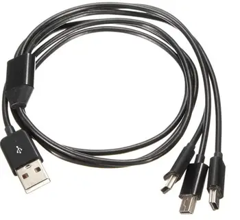 USB2.0 Typ Muža na 3 Mini USB B Samec 5 kolíkových Dátových Nabíjanie Konektor Kábla 480Mbp Sync Napájací Kábel Rozdeľovač pre Telefón Vysoká Rýchlosť 0
