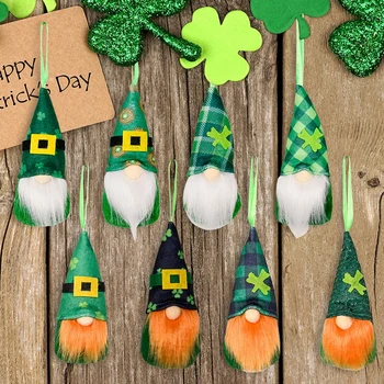 St. Patrick ' s Day Bábika Anonymný Zelená Ďatelina Trpaslíci Bábika Írsky Deň Party Dekor Saint Patricks Deň Darčeky Pre Deti Gnome Plyšové 1