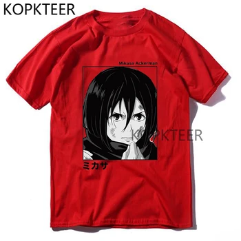 Mikasa Ackermana T Shirt Útok na Titan Grafické Manga Streetwear, T Košele Anime, Komiksu Muži Ženy Módne T-shirts Harajuku Topy