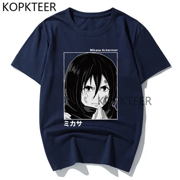Mikasa Ackermana T Shirt Útok na Titan Grafické Manga Streetwear, T Košele Anime, Komiksu Muži Ženy Módne T-shirts Harajuku Topy 5