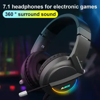 AJAZZ AX365 Ružová Čierna Káblové Slúchadlá Over-ear Zníženie Hluku Ergonomický USB/3.5 mm 7.1 Surround Sound Gaming Headset Ploche