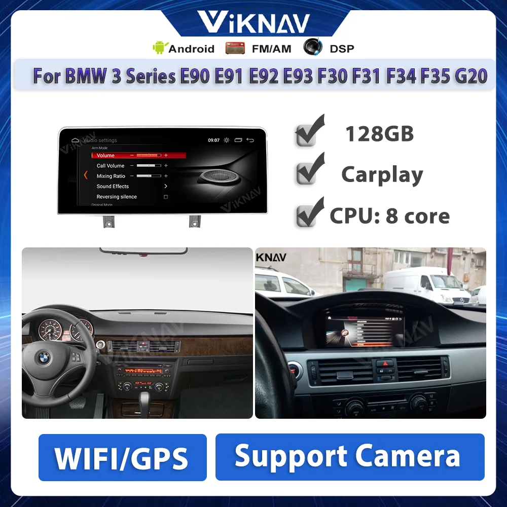 12.3 palcový Android 11 autorádia Pre BMW 3 series E90 2005-2010 GPS navigácia s obrazovkou, DVD multimediálne Carplay Vedúci Jednotky 256 GB 4