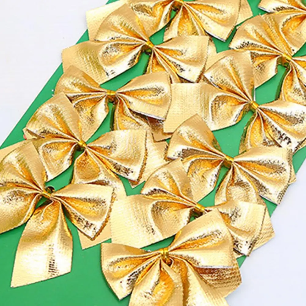 12Pcs Vianočné Ozdoby Realiscti Hľadá netkanej Textílie Motýľ Luk-uzol Stromu Visí Ozdoby na Nový Rok 2021 4