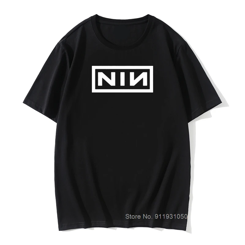 2020 lete Retro Kostým Bavlna Slim Fit Bežné Krátky Rukáv T Shirt Mužov Tlač Nine Inch Nails Rock Band T-shirts Veľká Veľkosť 4