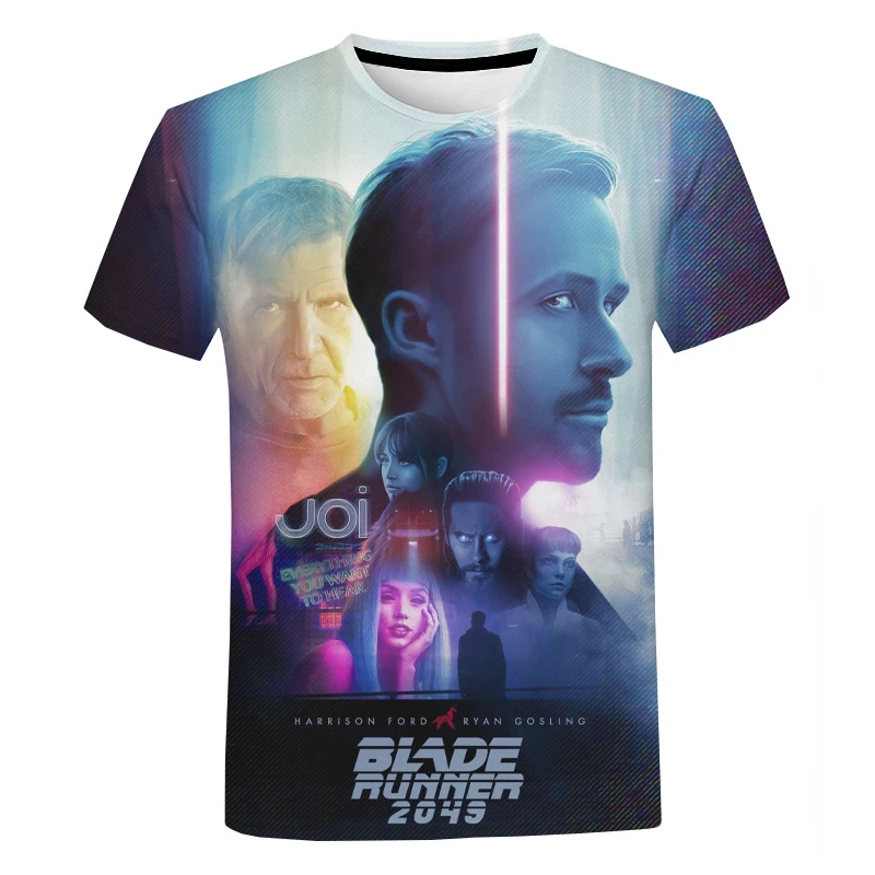 2021 Americký sci-fi Film Blade Runner 2049 3D Vytlačené T-shirt Muži Ženy Móda Bežné Krátky Rukáv Cool Tee Topy 4